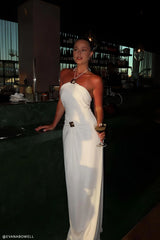 Quincy Halter Maxi Dress With Hardware - Ivory