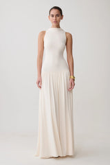 Zsela High Neck Modal Maxi Dress - Ivory