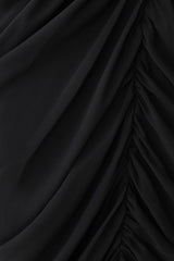 Micaela Chiffon Gathered Maxi Dress - Black