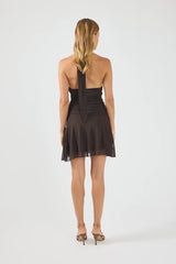 Perfect Stranger Carmin Halter Mini Dress Brown
