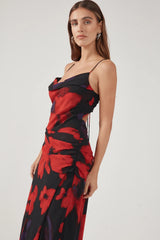 Perfect Stranger Saskia Chiffon Maxi Dress Black Print