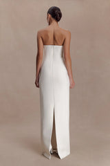 Hilda Embellished Strapless Maxi Dress - White