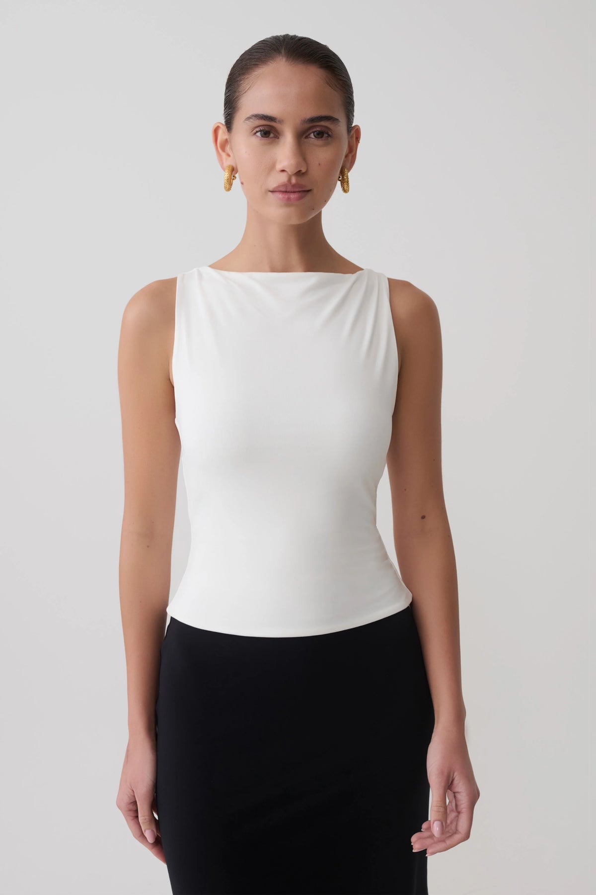 Nicolette Sleeveless Tank Top - White
