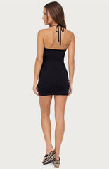 Edikted Lugenia Draped Halter Mini Dress