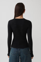 Leny Long Sleeve Top - Black