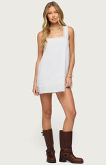 Edikted Doroh Lacey Striped Cotton Mini Dress