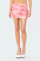 Rosie Printed Mesh Mini Skirt