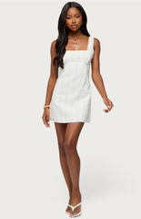 Edikted Citrina Lacey Striped Mini Dress