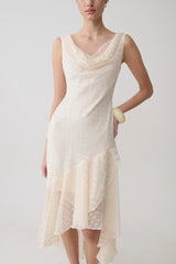 Lilah Devore Midi Dress - Ivory
