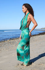 Third Charm Kira Printed Cowl Neck Maxi Dress