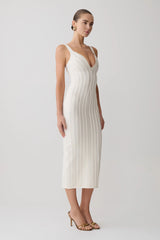 Gia Bandage Knit Midi Dress - Ivory