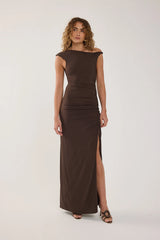 Perfect Stranger Miro Twist Maxi Dress Brown