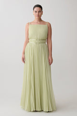 Clarisse Pleated Maxi Dress - Sage
