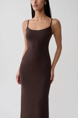 Erve Peached Jersey Maxi Dress - Chocolate