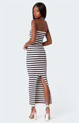 Edikted Knit Back Slitted Maxi Dress
