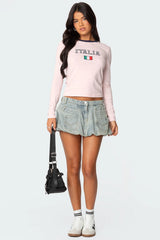 Jodi Denim Bubble Mini Skirt