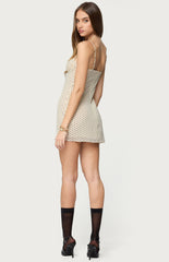 Edikted Polka Dot Cupped Chiffon Mini Dress