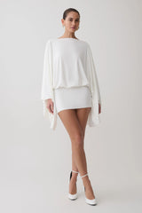 Jessy Draped Mini Dress - Ivory