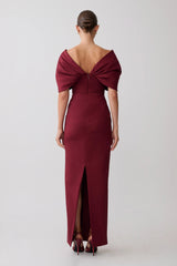 Thelma Bardot Maxi Dress - Wine