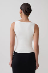 Nicolette Sleeveless Tank Top - White