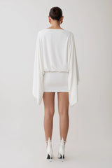 Jessy Draped Mini Dress - Ivory