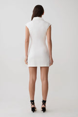 Sheriden Collared Mini Denim Dress - White