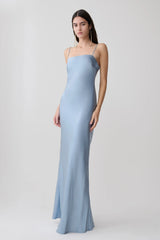 Martinne Chiffon Cape Maxi Dress - Arctic Blue