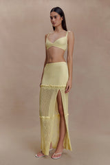 Coleene Pointelle Knit Top - Lemon