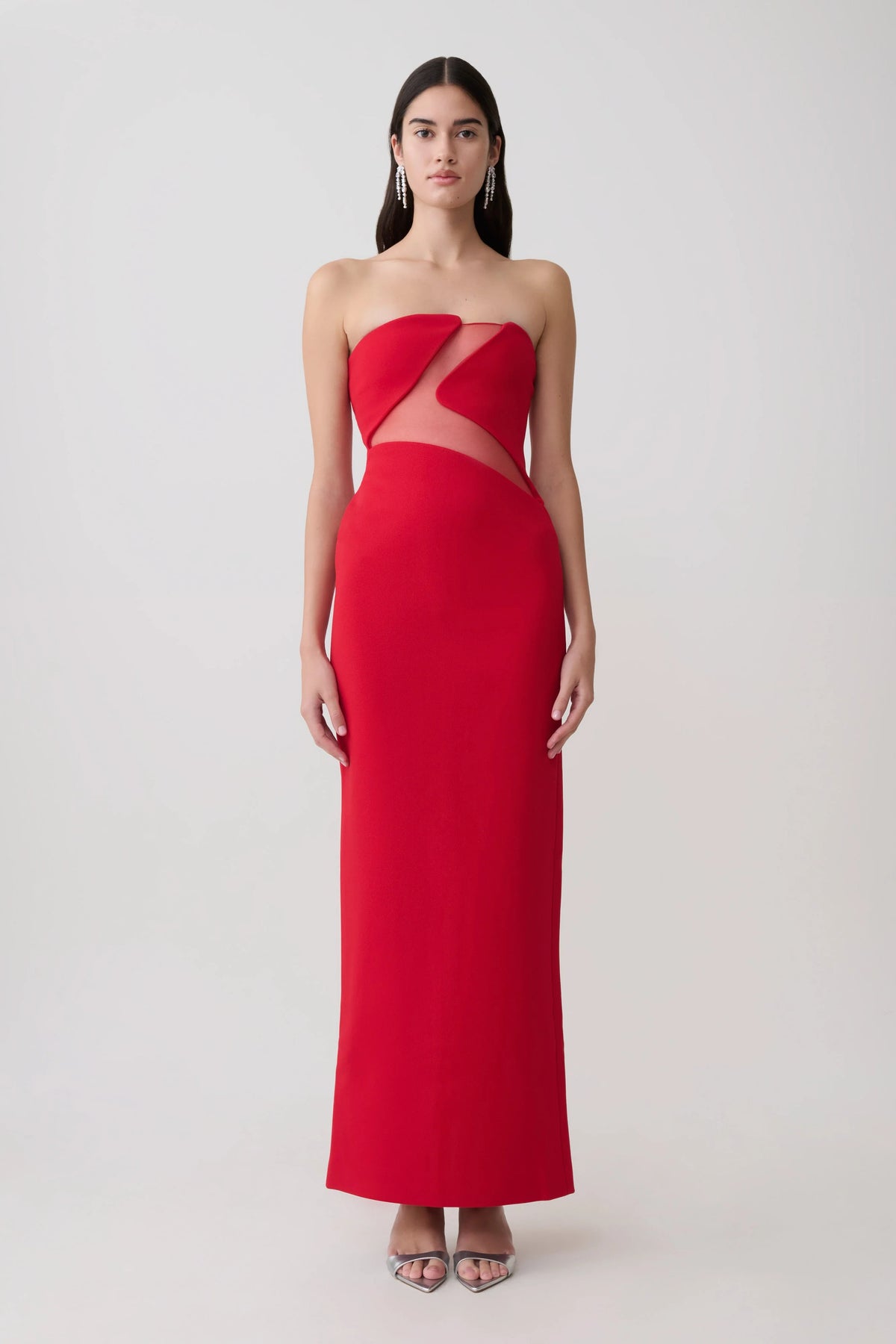 Lianne Strapless Maxi Dress - Red