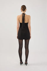 Perfect Stranger Avon Halter Suiting Mini Dress Black