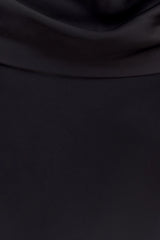 Lydia Cowl Neck Satin Maxi Dress - Black