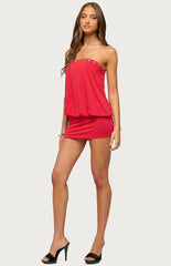 Edikted Tali Grommet Strapless Mini Dress