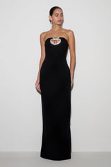Hilda Embellished Strapless Maxi Dress - Black