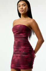 Third Charm Octavia Printed Strapless Mini Dress