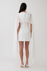 Triana Chiffon Overlay Mini Dress - White