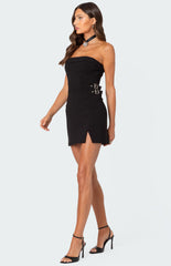 Edikted Side Belt Lace Up Mini Dress