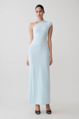 Oden Slinky Maxi Dress With Hardware - Sky Blue