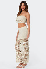 Ida Back Slit Crochet Maxi Skirt