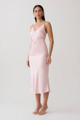 Hattie Satin Sleeveless Top - Pale Pink