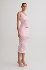 Atlantis Crochet Knit Top - Baby Pink