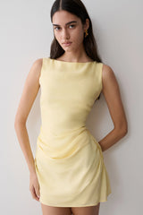 Bexley Draped Mini Dress - Butter