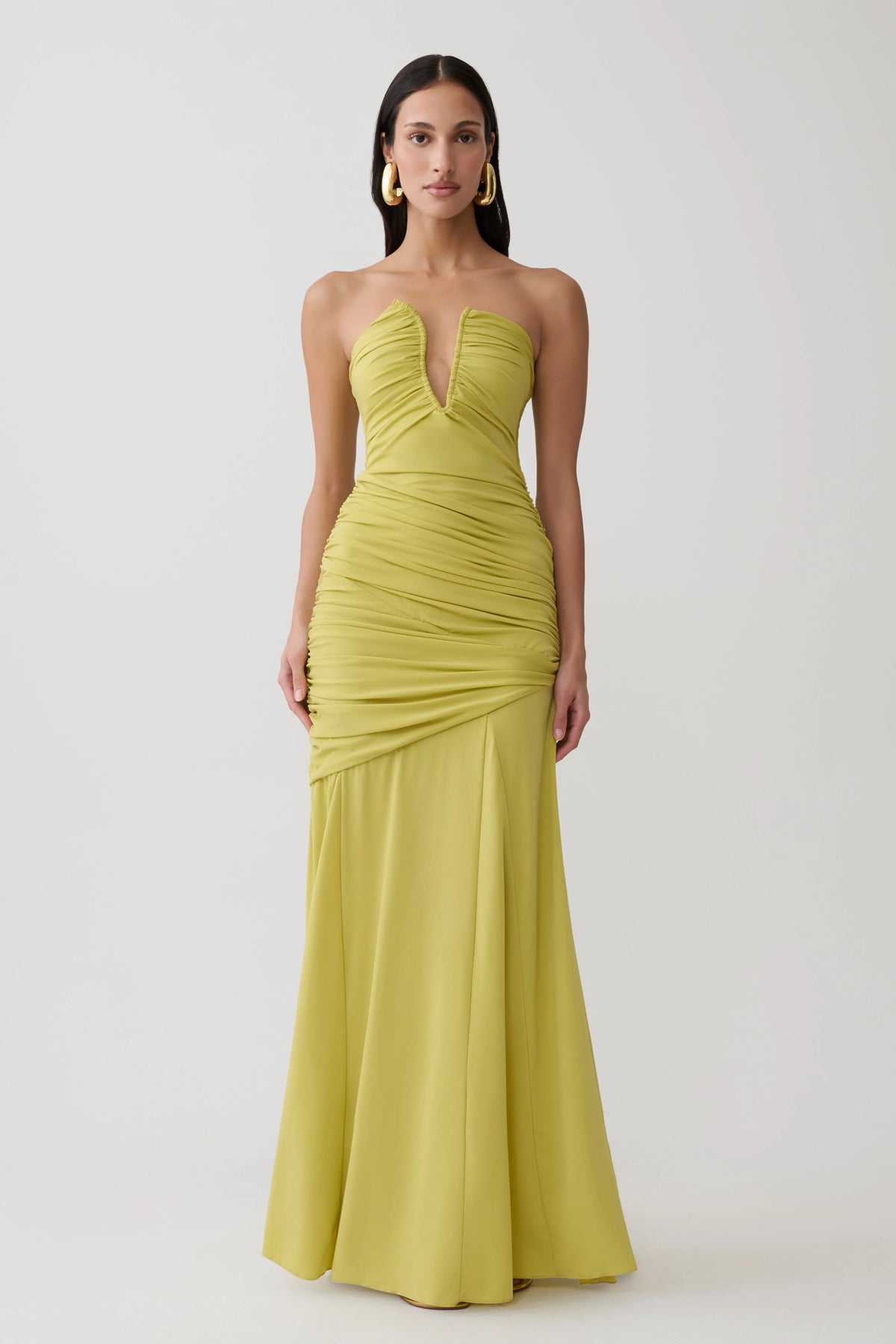 Kaiydo Gathered Centre Wire Maxi Dress - Orchard Moss