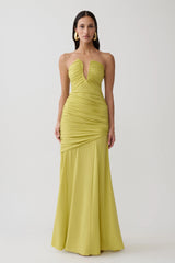 Kaiydo Gathered Centre Wire Maxi Dress - Orchard Moss