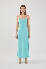 Perfect Stranger Colette Lace up Maxi Dress Turquoise