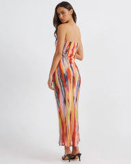 St Barts Strapless Maxi Dress in Multi