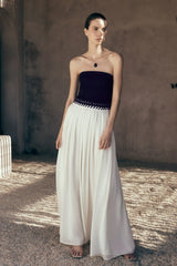 Suella Chiffon Denim Maxi Dress - Indigo Blue