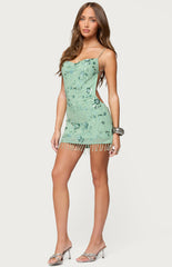 Edikted Embellished Fringed Backless Mini Dress