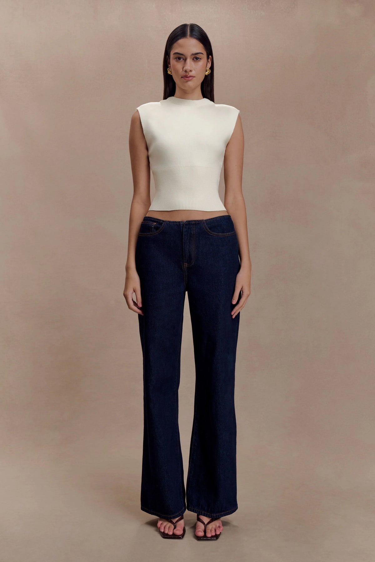 Sharpay Sleeveless Knit Top - Ivory