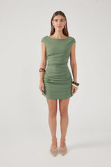 Perfect Stranger Mavis Boatneck Mini Dress Green