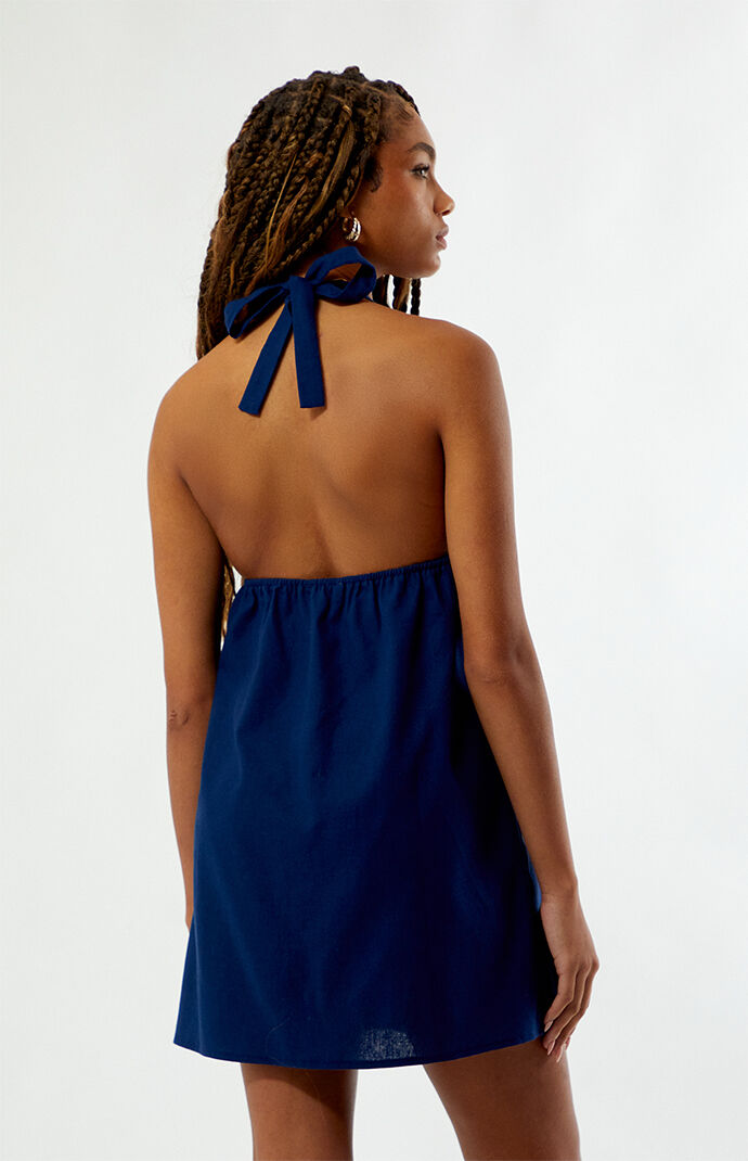 Your Favorite Smocked Halter Linen Mini Dress